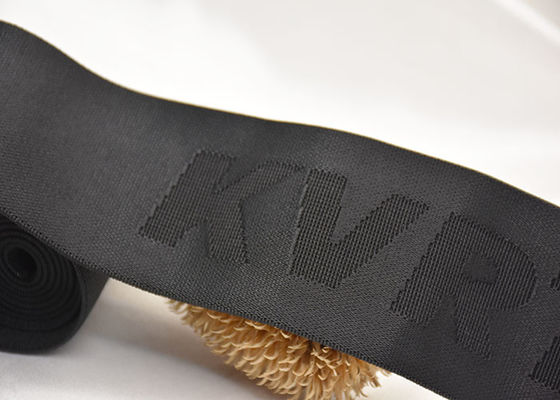 Logo thương hiệu tùy chỉnh Dây thun Jacquard 52mm với chất liệu hai mặt