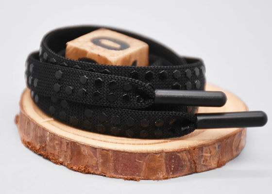 Dây rút Polyester phẳng tùy chỉnh được in dấu chấm silicone cho hàng may mặc