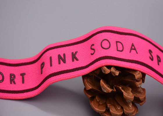 Nhãn hàng may mặc có thể giặt được Dây thun Polyester có in logo silicone tùy chỉnh